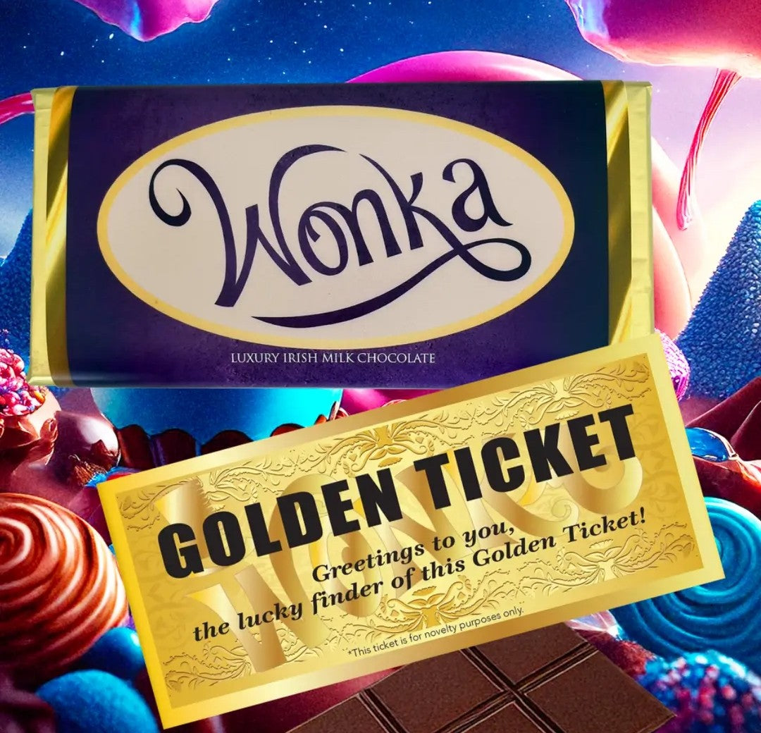 Tablette Wonka violette avec ticket d'or