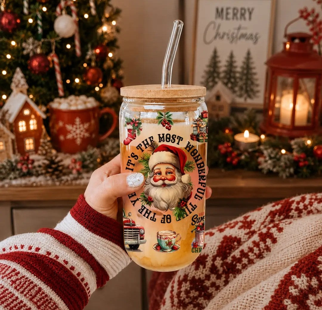 Gobelet verre Noël vintage