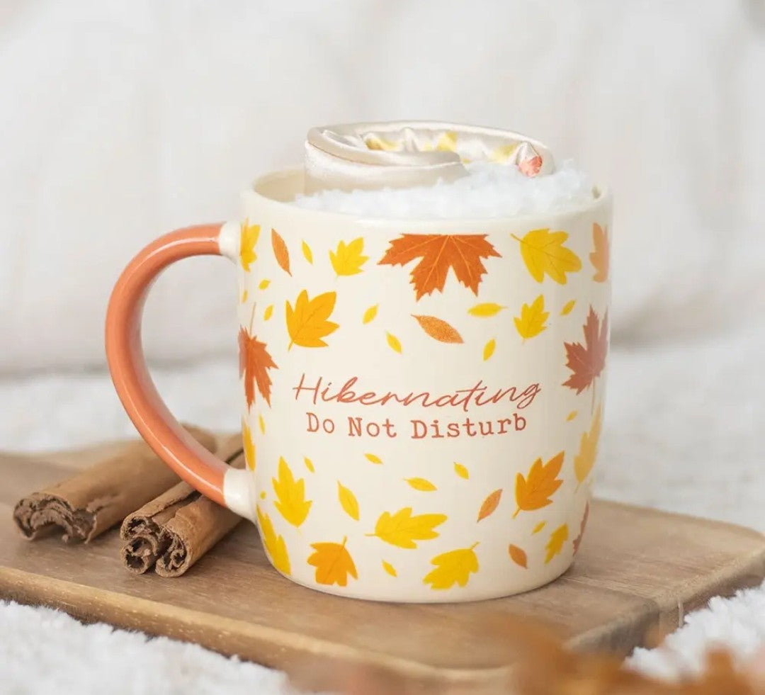 Kit d'hibernation automne avec mug, chaussettes et masque yeux