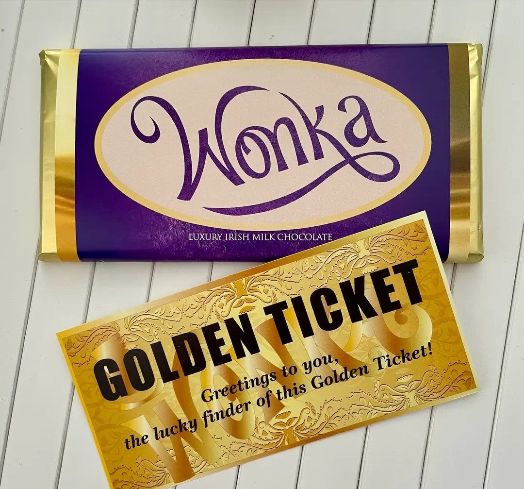 Tablette Wonka violette avec ticket d'or